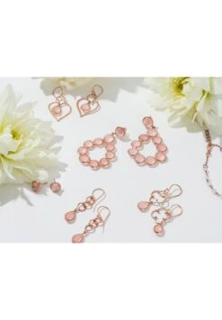 Latelita Linked Gemstone Drop Earrings Rose Gold Rose Quartz -Latelitla Store linked gemstone drop earrings rose gold rose quartz 477958
