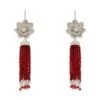 Latelita Lotus Flower Tassel Garnet Red Earrings Silver -Latelitla Store lotus flower tassel garnet red earrings silver 149883