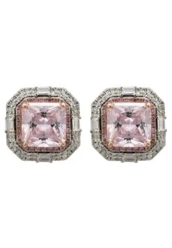 Latelita Madeleine Large Stud Earrings Silver Pink Morganite