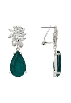 Latelita Marigold Flower Teardrop Earrings Colombian Emerald Silver -Latelitla Store marigold flower teardrop earrings colombian emerald silver 123110