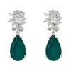 Latelita Marigold Flower Teardrop Earrings Colombian Emerald Silver -Latelitla Store marigold flower teardrop earrings colombian emerald silver 353744