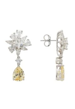 Latelita Marilyn Drop Earrings Silver Yellow Topaz -Latelitla Store marilyn drop earrings silver yellow topaz 479419