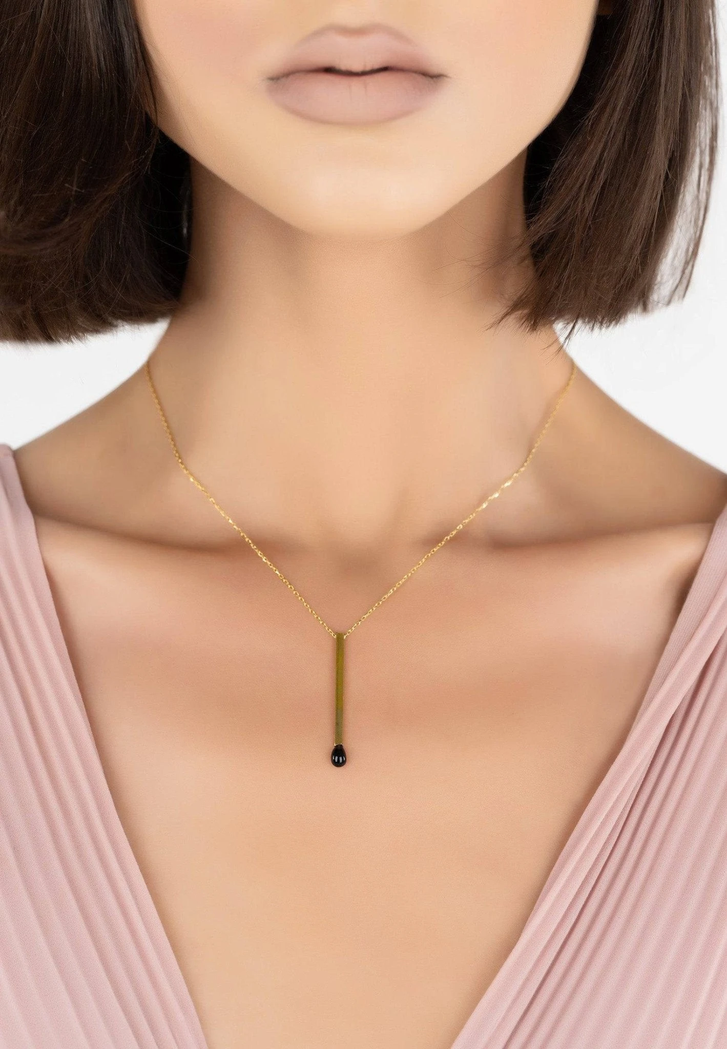 Latelita Matchstick Pendant Necklace Gold 4 Latelita Matchstick Pendant Necklace Gold - Image 2