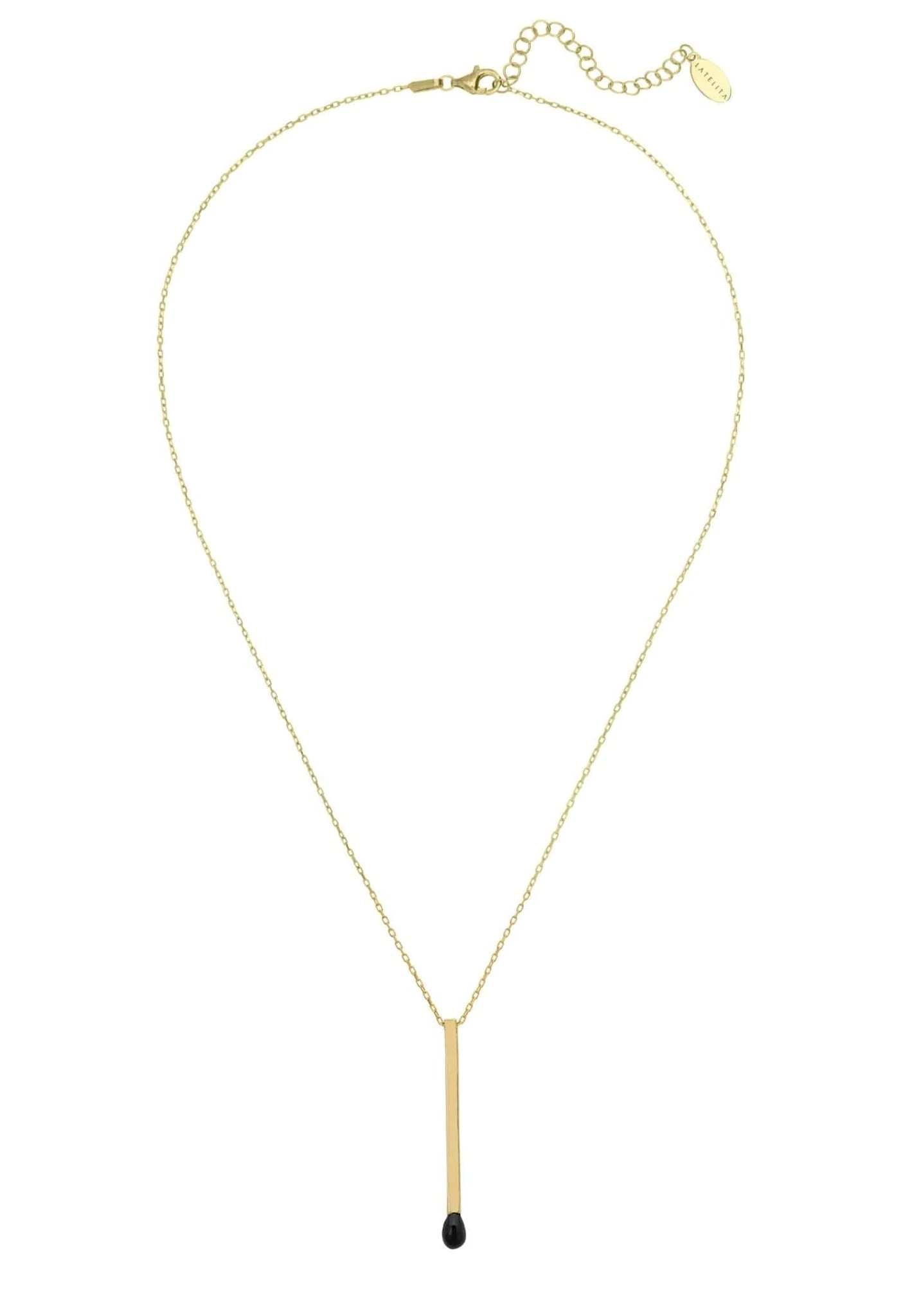 Latelita Matchstick Pendant Necklace Gold 5 Latelita Matchstick Pendant Necklace Gold - Image 3