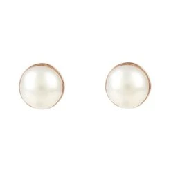 Latelita Medium Circle Gemstone Rosegold Pearl