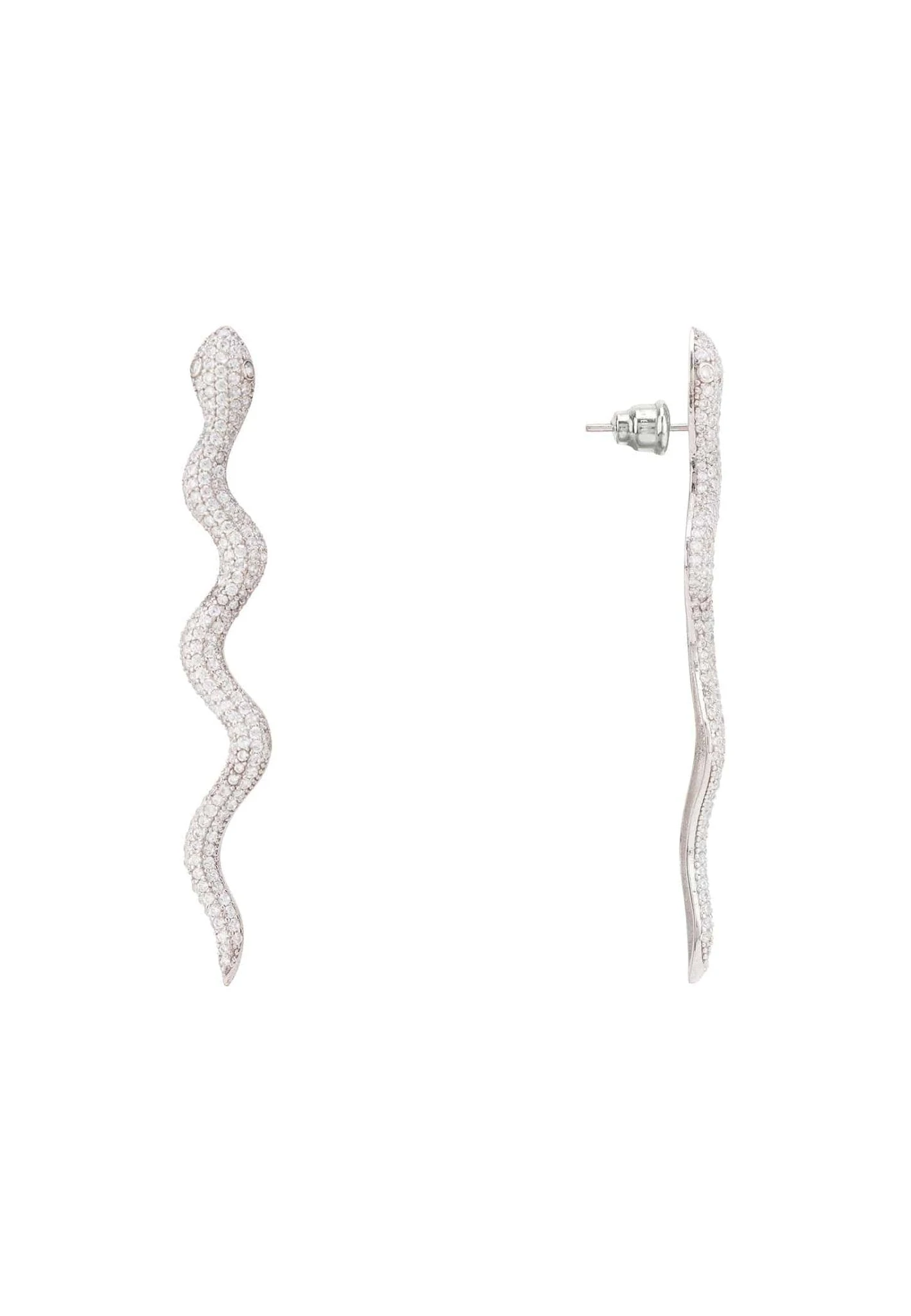 Latelita Medusa Long Serpent Stud Earrings Silver 5 Latelita Medusa Long Serpent Stud Earrings Silver - Image 3