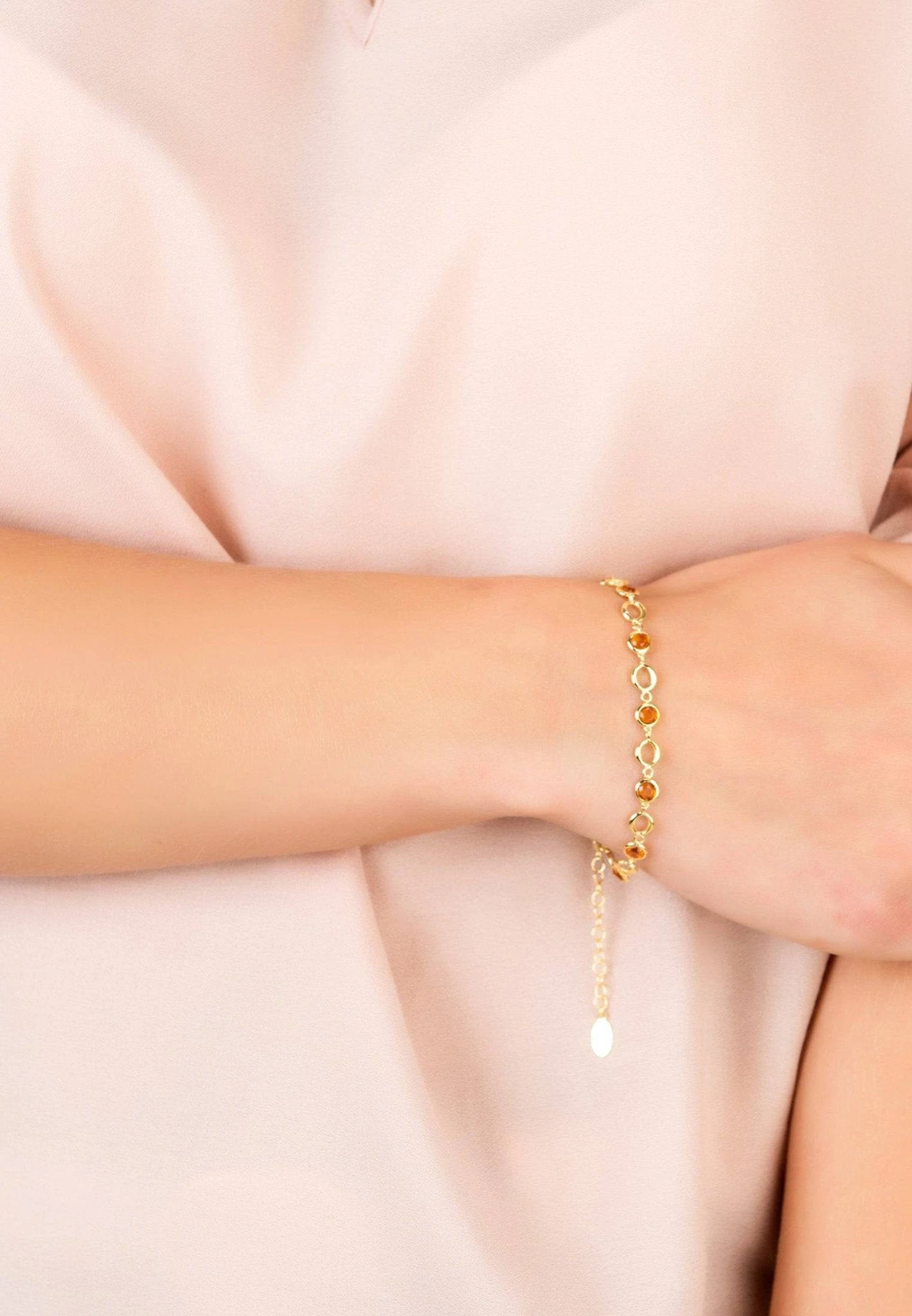 Latelita Milan Link Gemstone Bracelet Gold Citrine 4 Latelita Milan Link Gemstone Bracelet Gold Citrine - Image 2