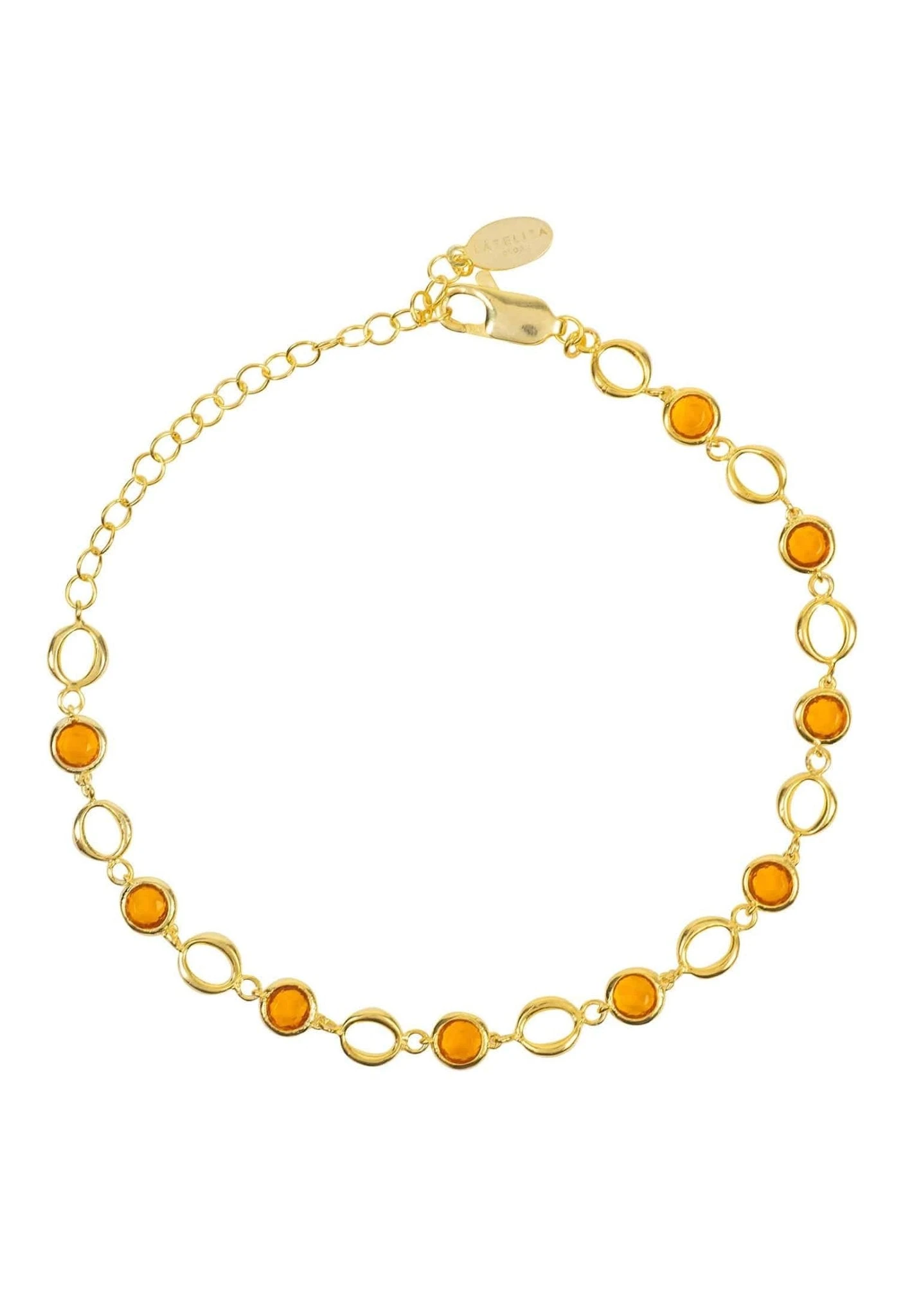 Latelita Milan Link Gemstone Bracelet Gold Citrine 3 Latelita Milan Link Gemstone Bracelet Gold Citrine