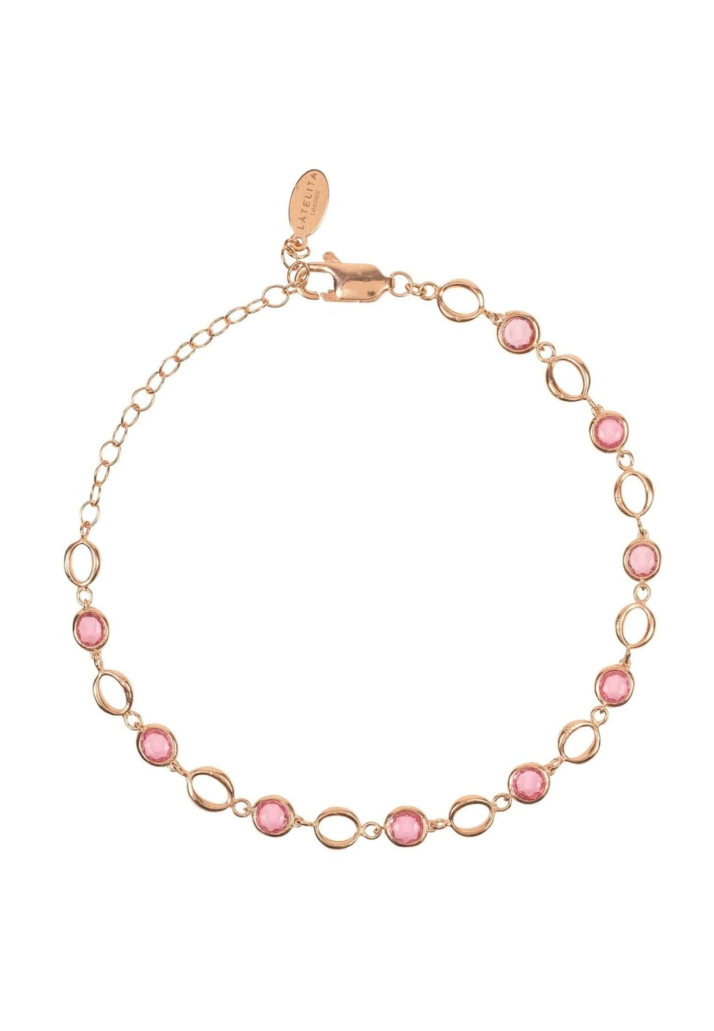 Latelita Milan Link Gemstone Bracelet Rose Gold Pink Tourmaline 3 Latelita Milan Link Gemstone Bracelet Rose Gold Pink Tourmaline