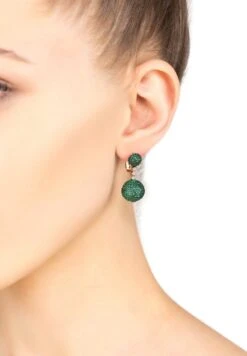 Latelita Monaco Sphere Drop Earrings Rosegold Emerald Green Cz -Latelitla Store monaco sphere drop earrings rosegold emerald green cz 828303