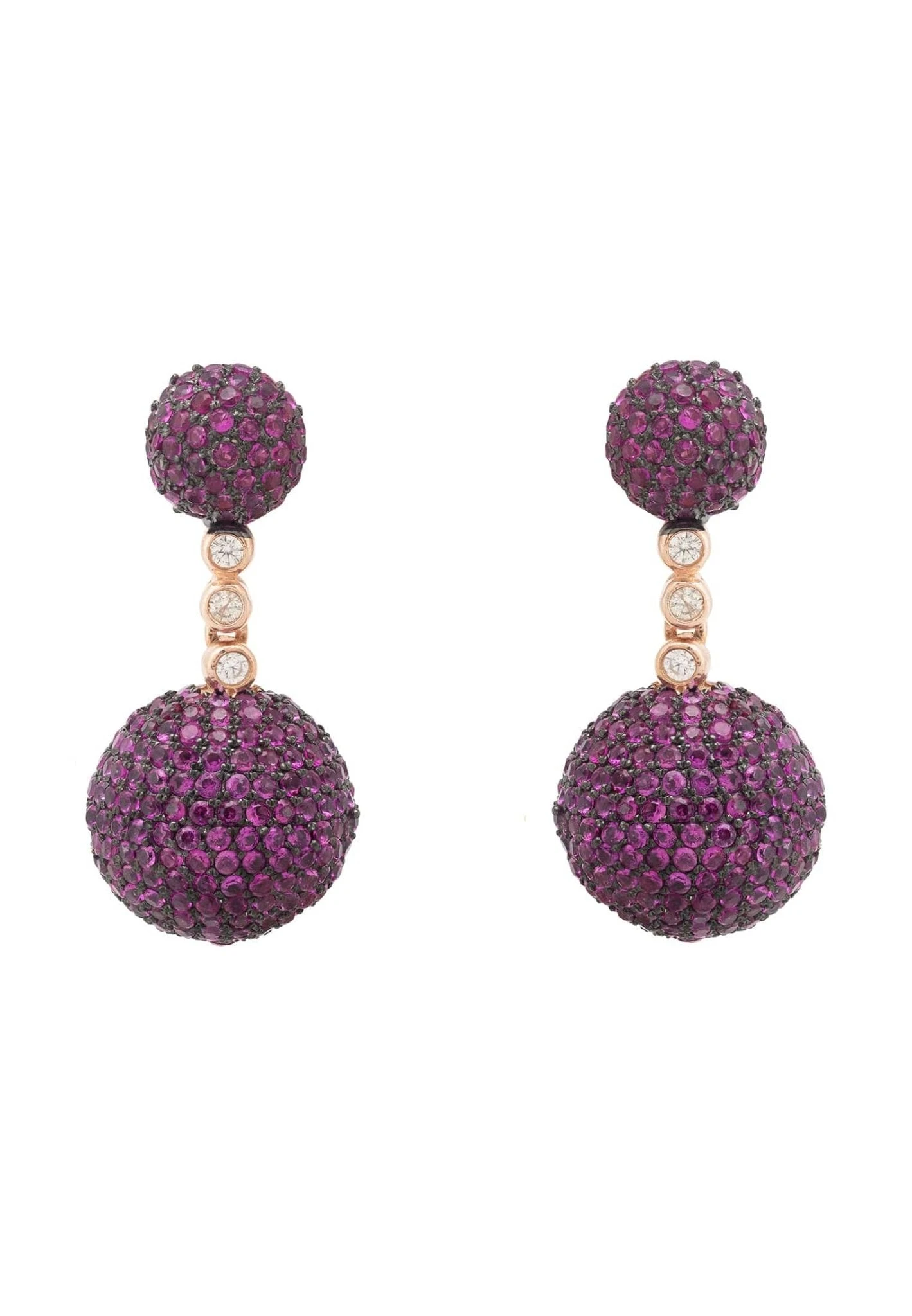 Latelita Monaco Sphere Drop Earrings Rosegold Ruby Pink Cz 3 Latelita Monaco Sphere Drop Earrings Rosegold Ruby Pink Cz