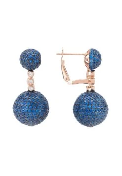 Latelita Monaco Sphere Drop Earrings Rosegold Sapphire Blue Cz -Latelitla Store monaco sphere drop earrings rosegold sapphire blue cz 509598