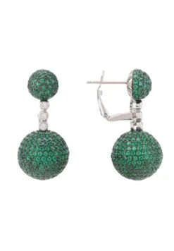 Latelita Monaco Sphere Drop Earrings Silver Emerald Green Cz 8 Latelita Monaco Sphere Drop Earrings Silver Emerald Green Cz -Latelitla Store monaco sphere drop earrings silver emerald green cz 926135