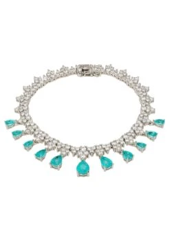 Latelita Monroe Gemstone Tennis Bracelet Paraiba Tourmaline Silver