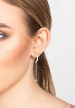 Latelitla Store -Latelitla Store moon and star earrings sterling silver 320160