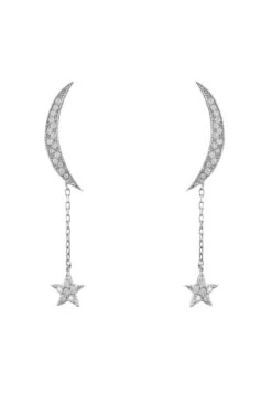 Latelita Moon And Star Earrings Sterling Silver