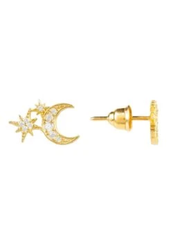 Latelita Moon And Starburst Mini Earrings Gold -Latelitla Store moon and starburst mini earrings gold 733563