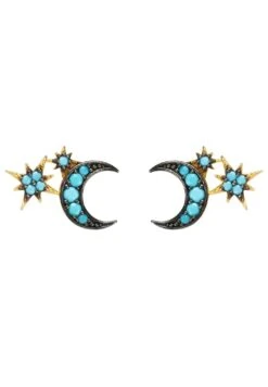 Latelita Moon And Starburst Mini Earrings Turquoise