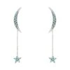 Latelita Moon & Star Drop Earrings Blue Turquoise Silver -Latelitla Store moon star drop earrings blue turquoise silver 872541