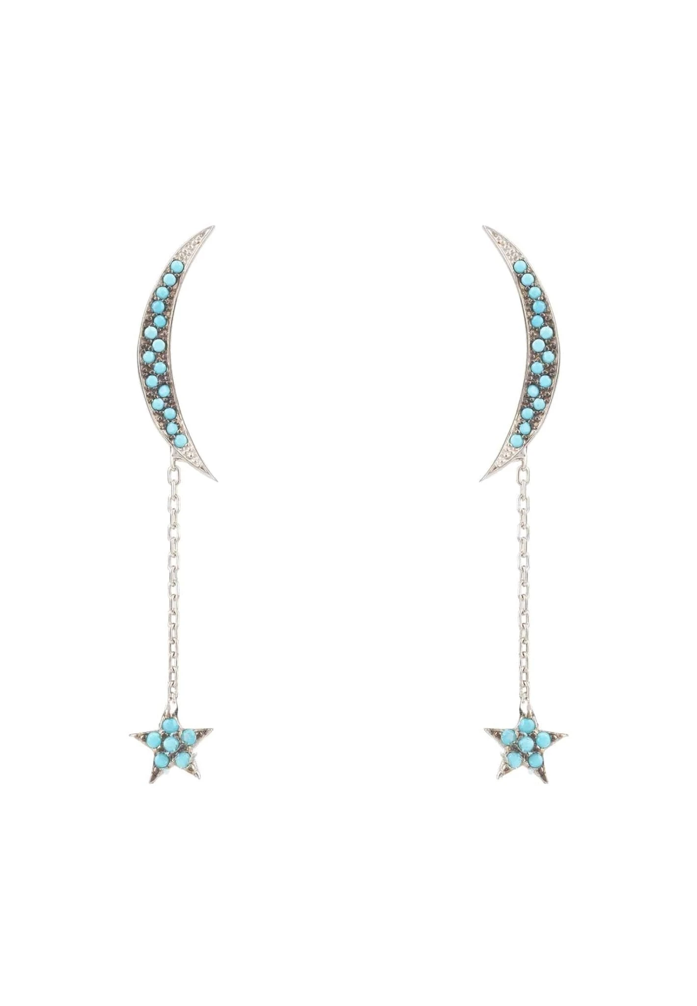 Latelita Moon & Star Drop Earrings Blue Turquoise Silver 3 Latelita Moon & Star Drop Earrings Blue Turquoise Silver