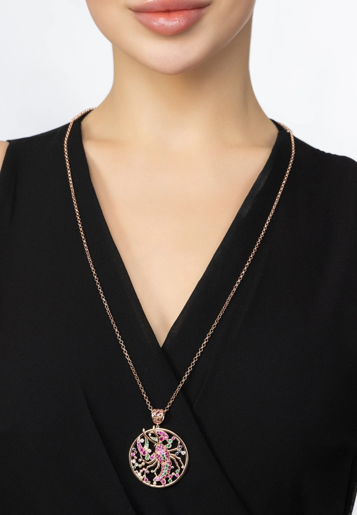 Latelita My Lobster Pendant Necklace Rosegold Pink 4 Latelita My Lobster Pendant Necklace Rosegold Pink - Image 2