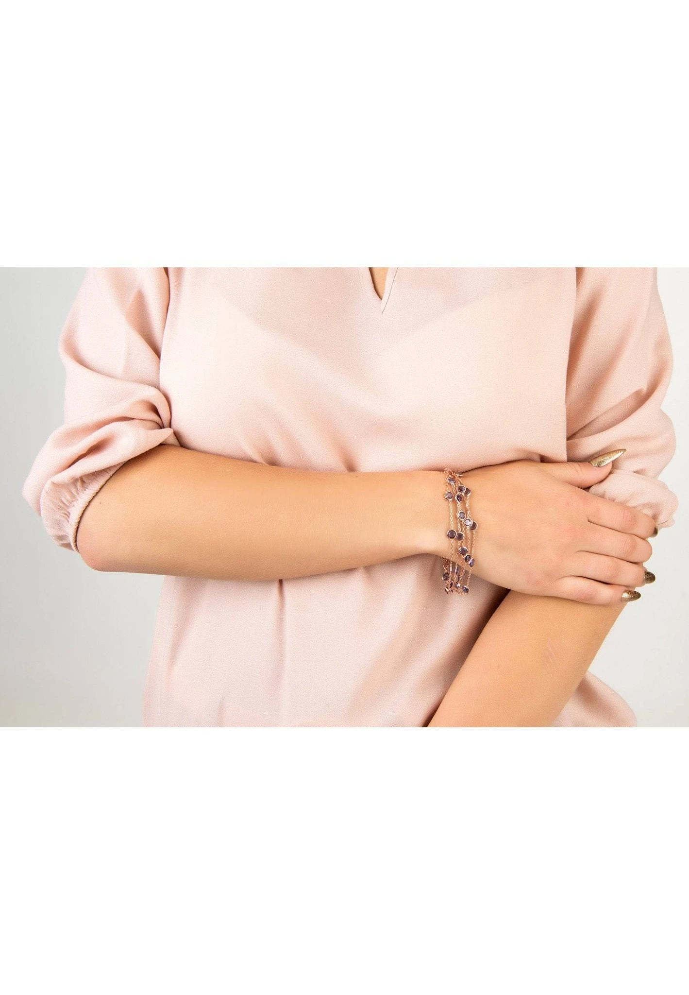 Latelita Naples Statement Gemstone Bracelet Rose Gold Amethyst 4 Latelita Naples Statement Gemstone Bracelet Rose Gold Amethyst - Image 2