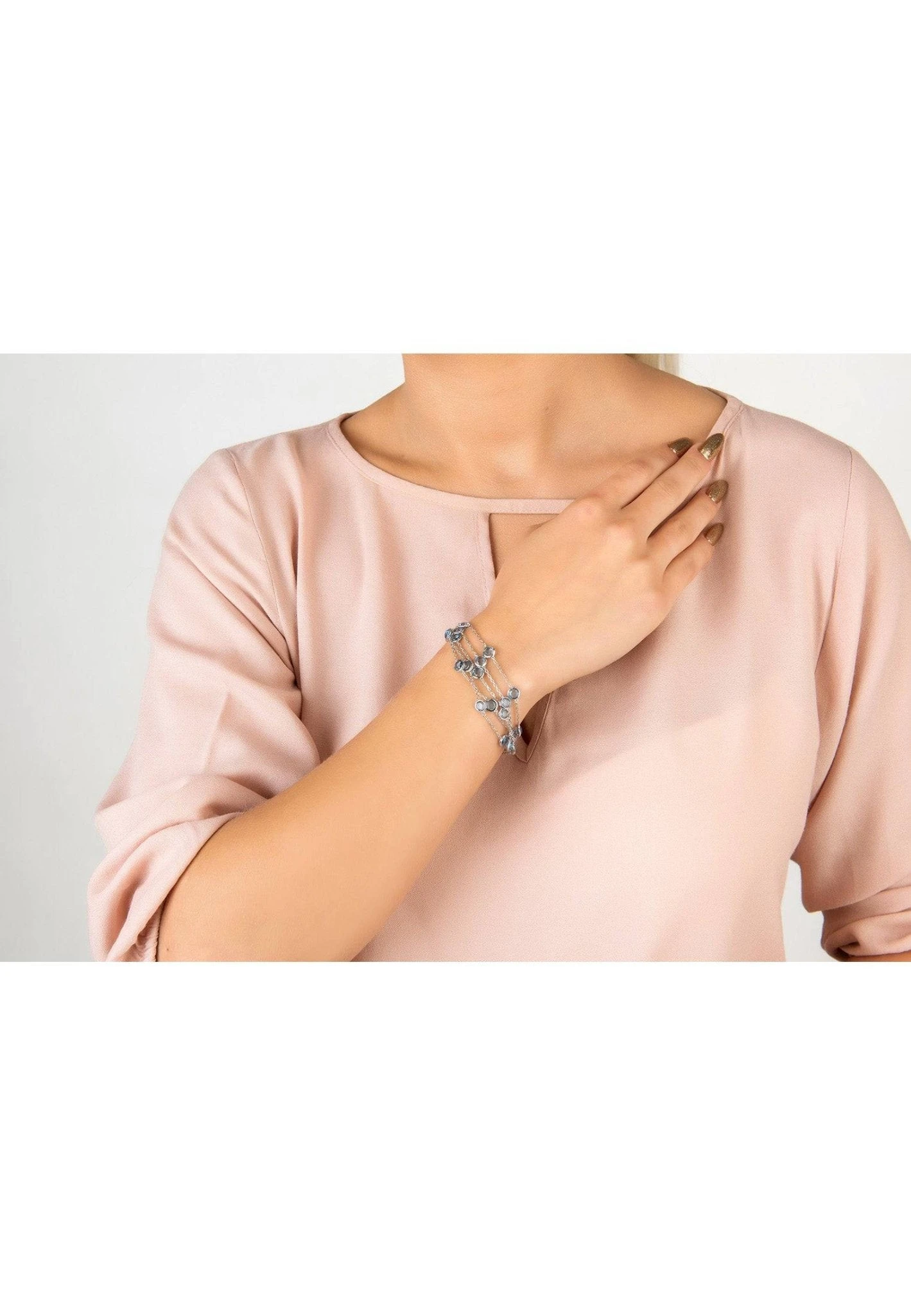 Latelita Naples Statement Gemstone Bracelet Silver Blue Topaz 4 Latelita Naples Statement Gemstone Bracelet Silver Blue Topaz - Image 2