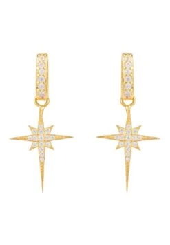 Latelita North Star Burst Small Drop Earrings Gold