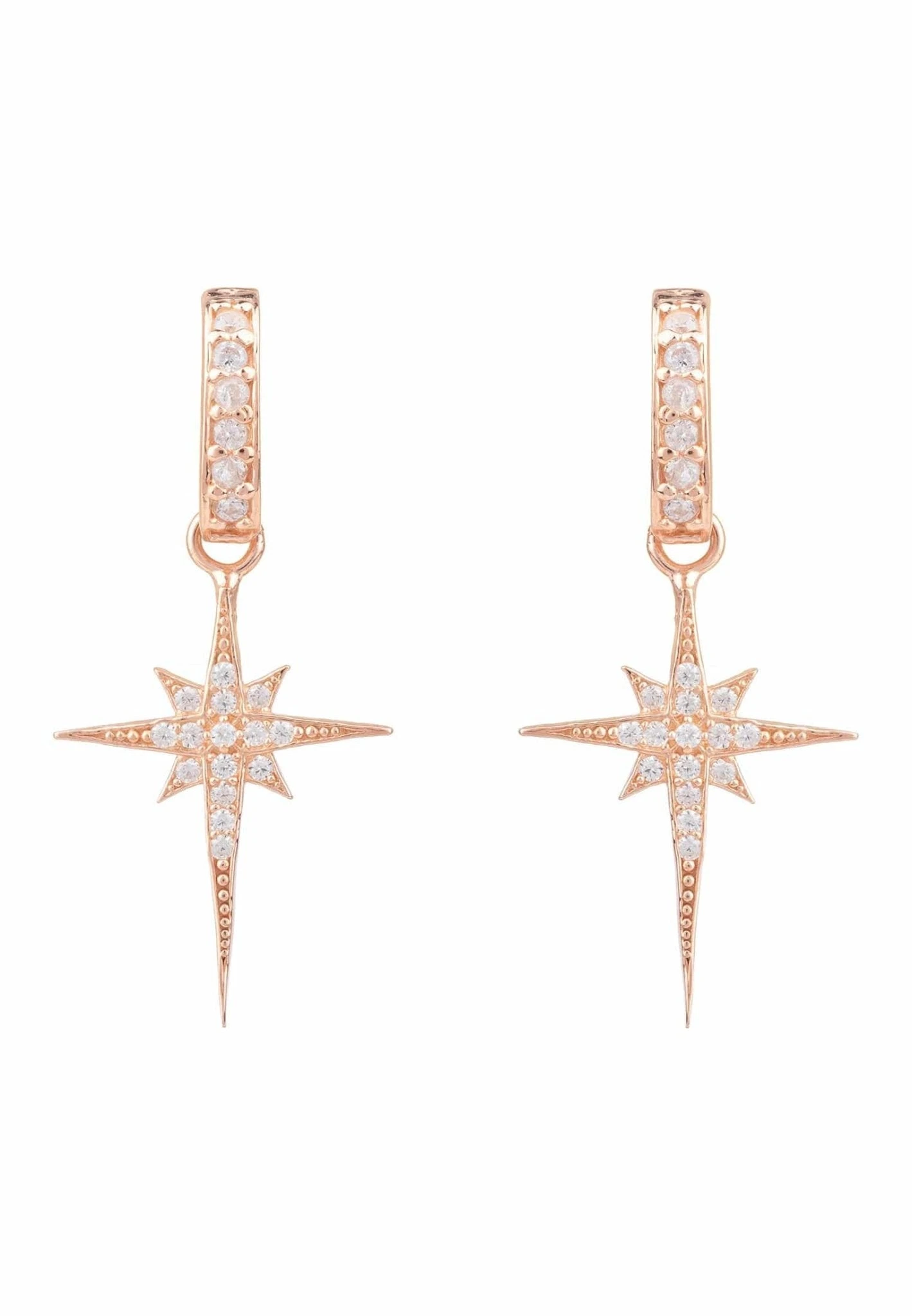 Latelita North Star Burst Small Drop Earrings Rosegold 3 Latelita North Star Burst Small Drop Earrings Rosegold
