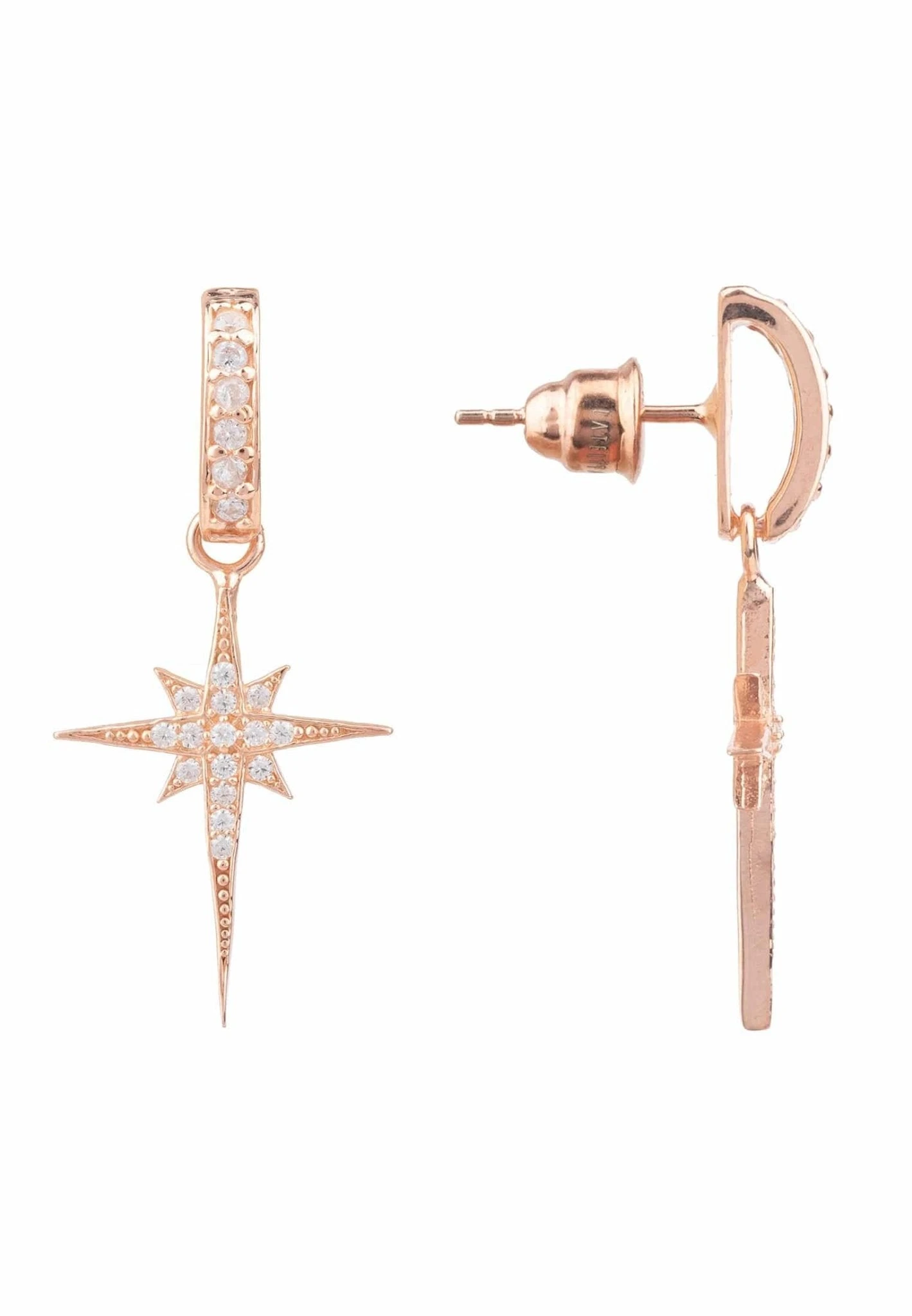Latelita North Star Burst Small Drop Earrings Rosegold 5 Latelita North Star Burst Small Drop Earrings Rosegold - Image 3