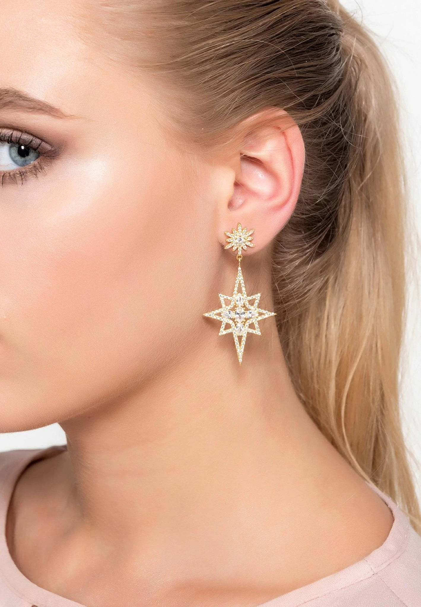 Latelita Northern Star Drop Earrings Gold 4 Latelita Northern Star Drop Earrings Gold - Image 2