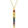 Latelita Obelisk Rainbow Baguette Pendant Necklace Gold 2 Latelita Obelisk Rainbow Baguette Pendant Necklace Gold -Latelitla Store obelisk rainbow baguette pendant necklace gold 539266