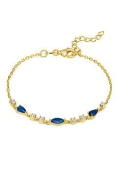 Latelita Olivia Gemstone Bracelets Gold Sapphire & White Cz