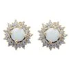Latelita Opal And Flower Stud Earrings Gold -Latelitla Store opal and flower stud earrings gold 392160