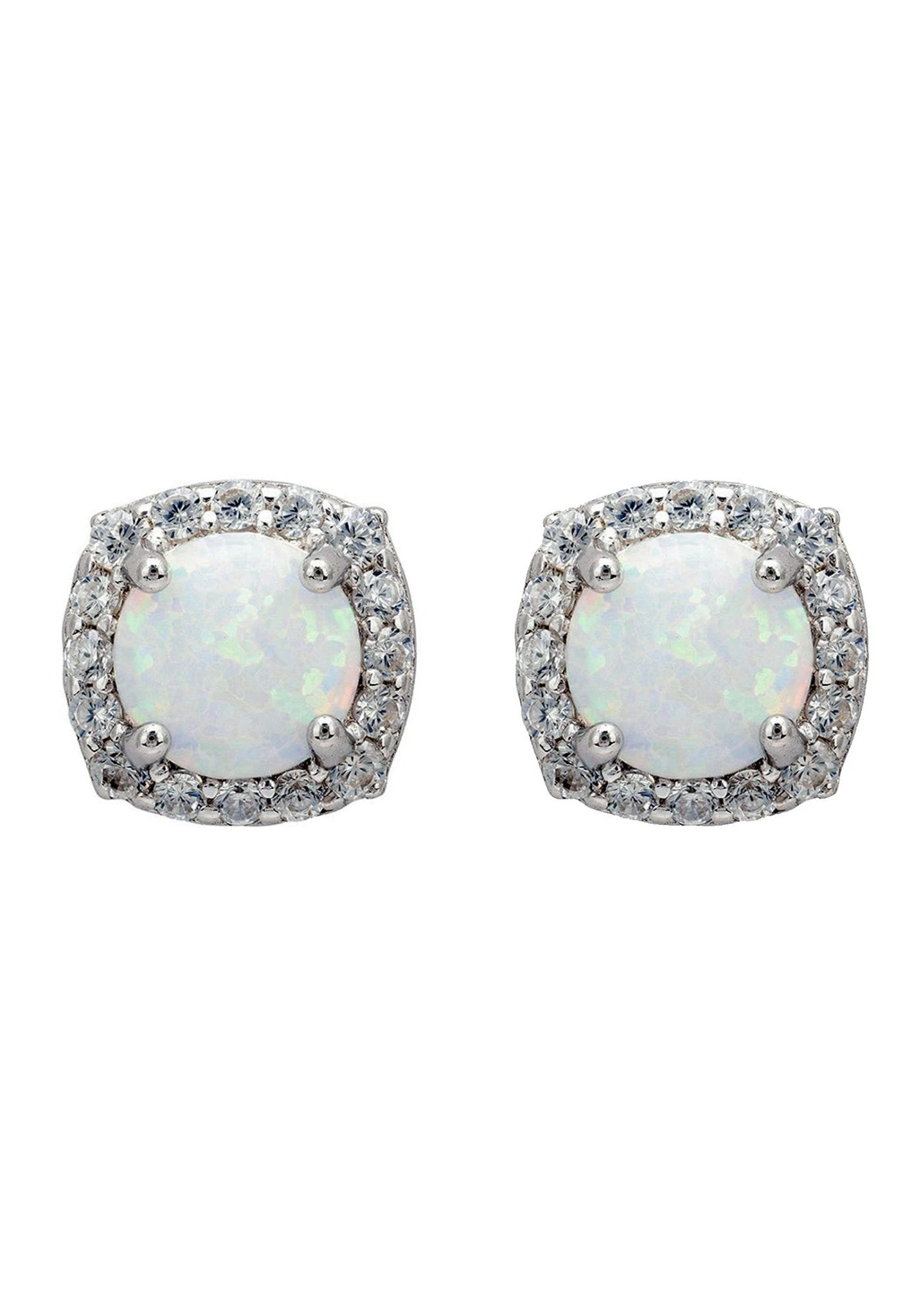 Latelita Opal And Sparkle Stud Earrings Silver 2 Latelita Opal And Sparkle Stud Earrings Silver