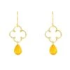 Latelita Open Clover Gemstone Drop Earrings Gold Citrine -Latelitla Store open clover gemstone drop earrings gold citrine 884398