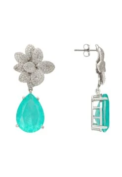 Latelita Orchid Flower Teardrop Paraiba Tourmaline Earrings Silver -Latelitla Store orchid flower teardrop paraiba tourmaline earrings silver 379723