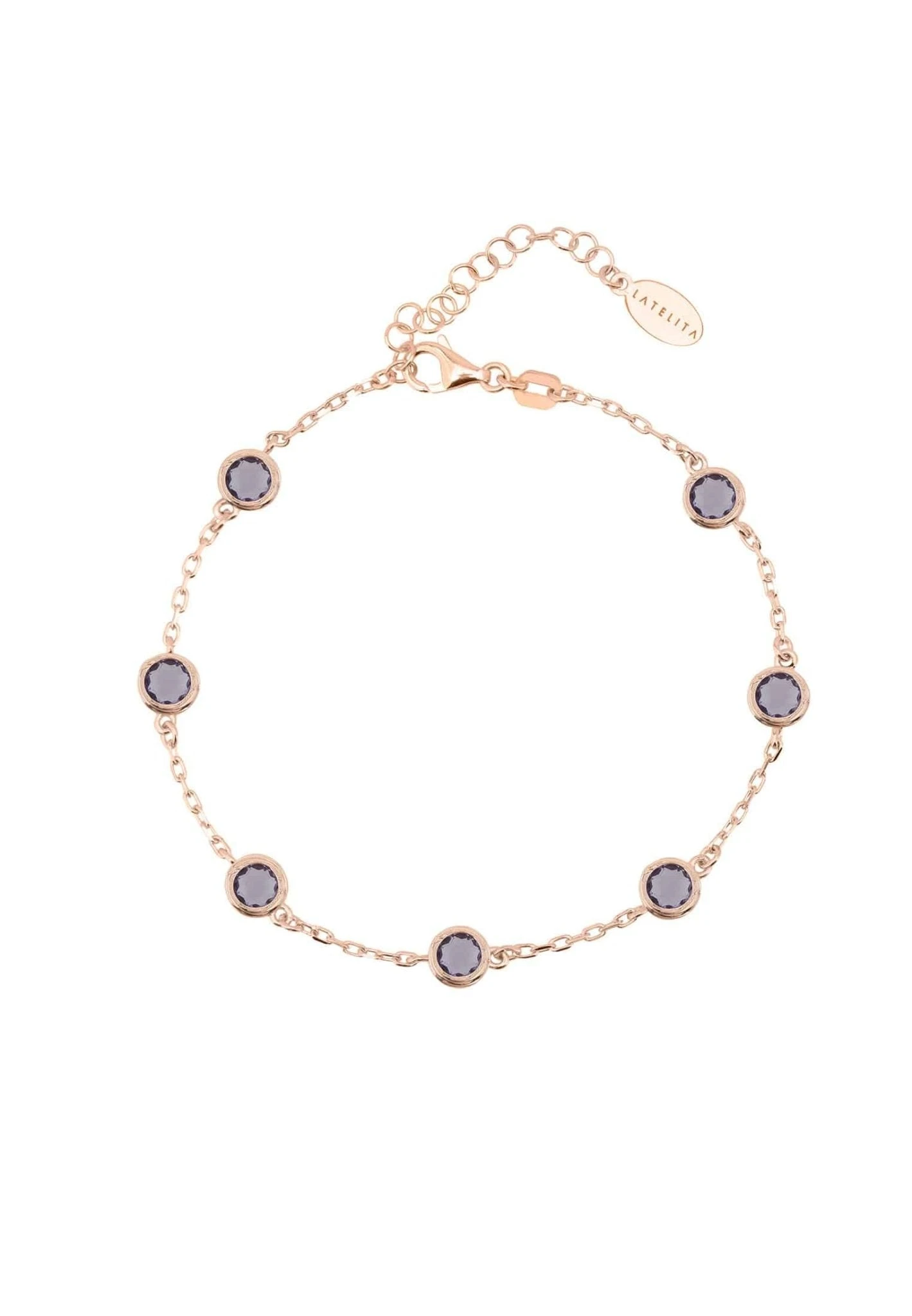 Latelita Palermo Bracelet Rose Gold Amethyst 3 Latelita Palermo Bracelet Rose Gold Amethyst
