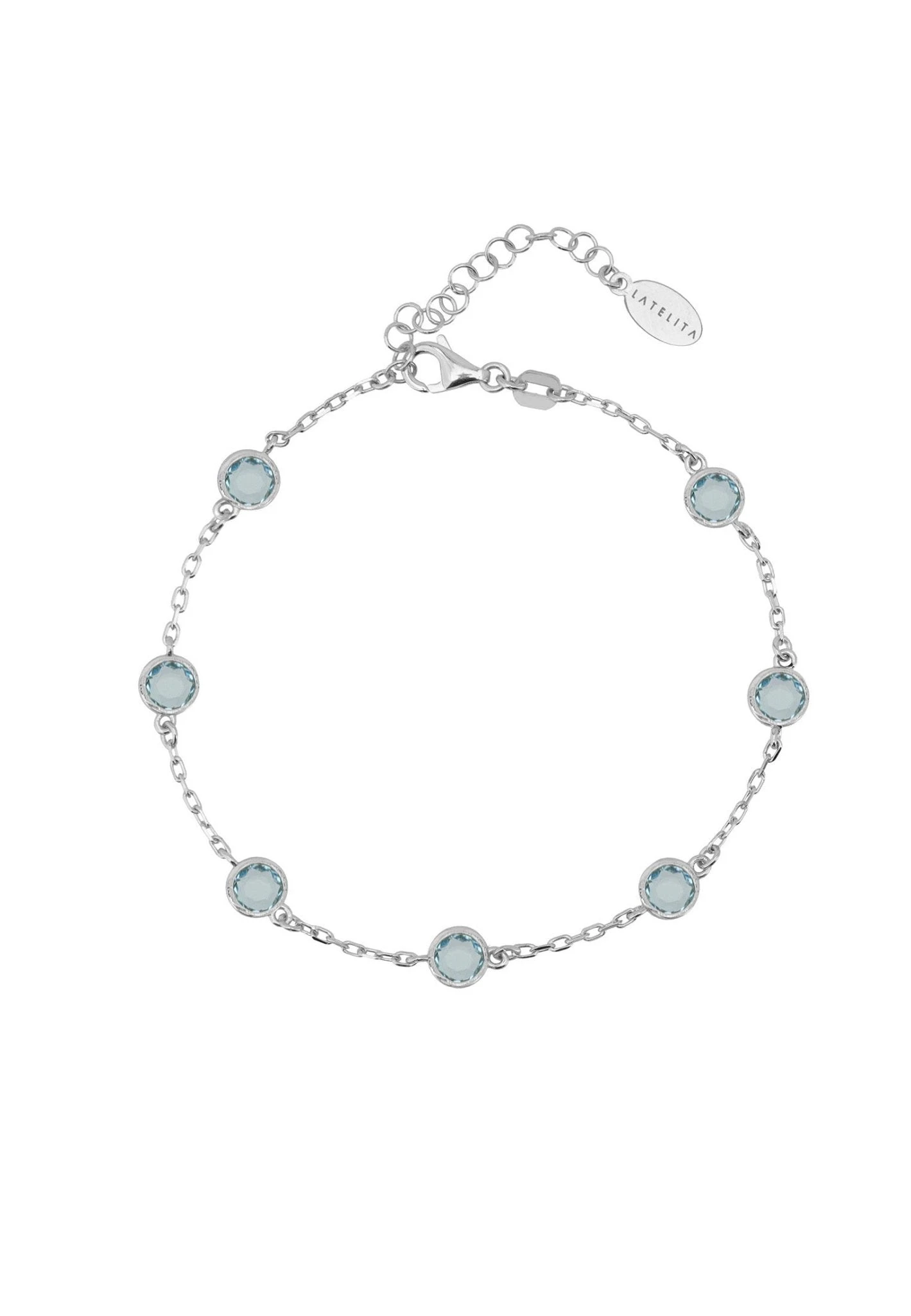 Latelita Palermo Bracelet Silver Blue Topaz 3 Latelita Palermo Bracelet Silver Blue Topaz