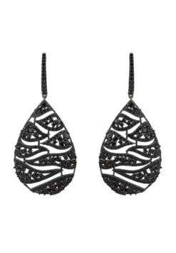 Latelita Panama Earrings Black Silver Oxidised