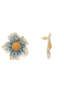 Latelita Pansy Flower Blue Earrings Gold -Latelitla Store pansy flower blue earrings gold 775159
