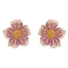 Latelita Pansy Flower Pink Earrings Gold -Latelitla Store pansy flower pink earrings gold 145944