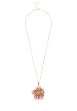 Latelita Pansy Flower Pink Necklace Gold 8 Latelita Pansy Flower Pink Necklace Gold -Latelitla Store pansy flower pink necklace gold 272327