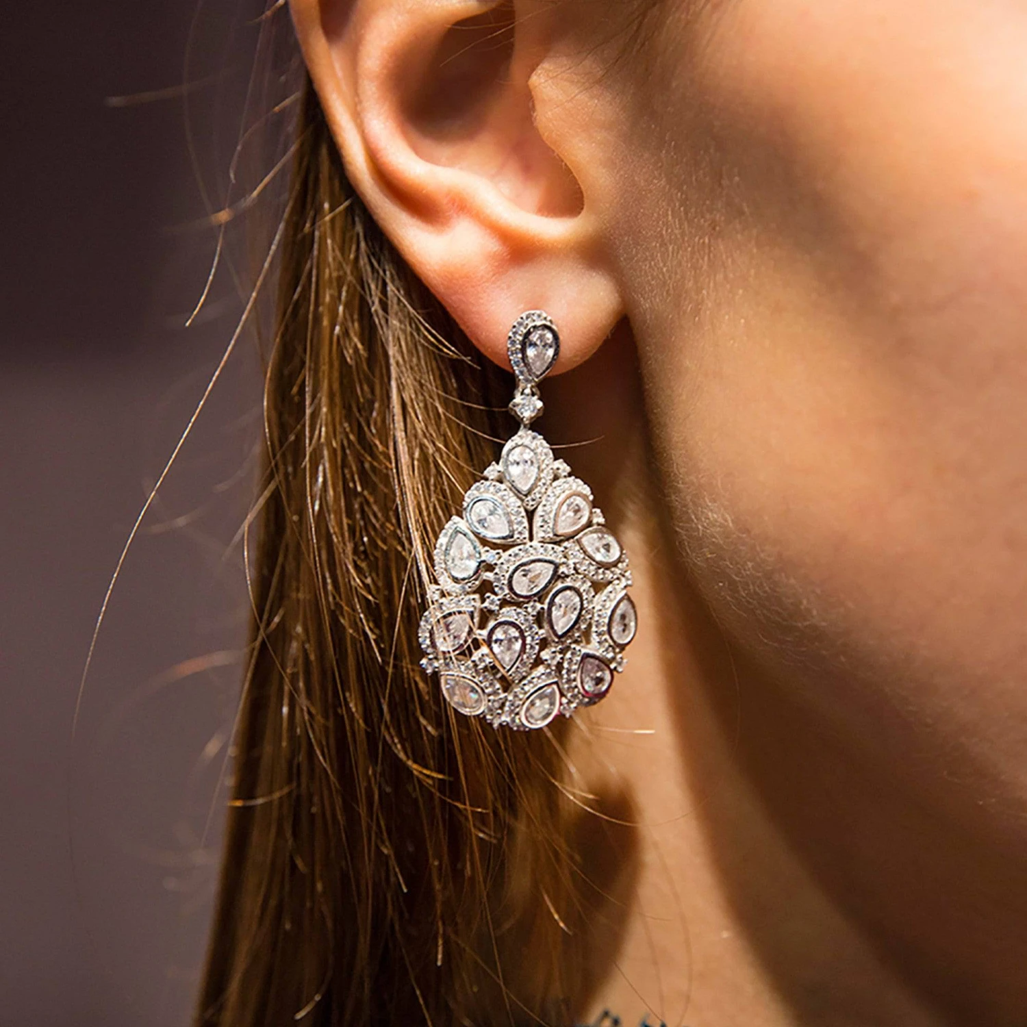 Latelita Peacock Earrings Silver 4 Latelita Peacock Earrings Silver - Image 2