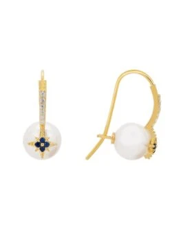 Latelita Pearl Moon & Star Earrings Gold -Latelitla Store pearl moon star earrings gold 637633