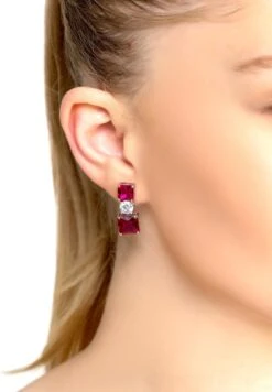 Latelitla Store -Latelitla Store penelope drop earrings ruby silver 181571