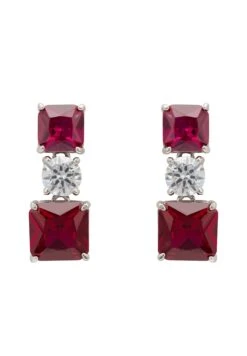 Latelita Penelope Drop Earrings Ruby Silver