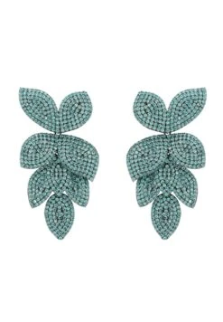 Latelita Petal Cascading Flower Earrings Aqua