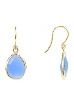 Latelita Petite Drop Earrings Dark Blue Chalcedony Gold -Latelitla Store petite drop earrings dark blue chalcedony gold 770950