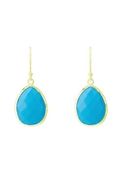 Latelita Petite Drop Earrings Turquoise Gold